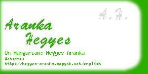 aranka hegyes business card